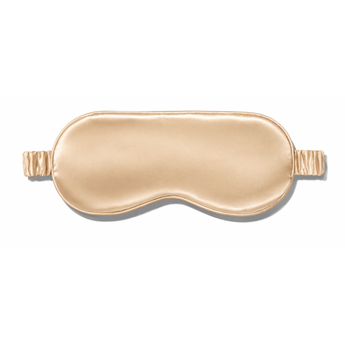 Luxury champagne gold 22 Momme Grade 6A mulberry silk sleep mask, lightweight, breathable, and gentle on delicate skin.